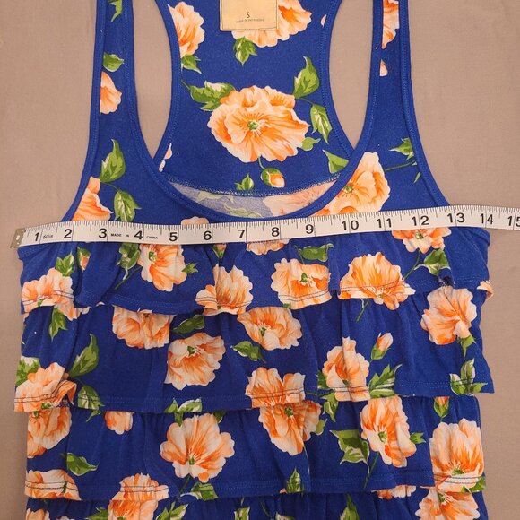 Hollister Blue Floral Ruffle Tank Top | Size Small - Picture 8 of 10